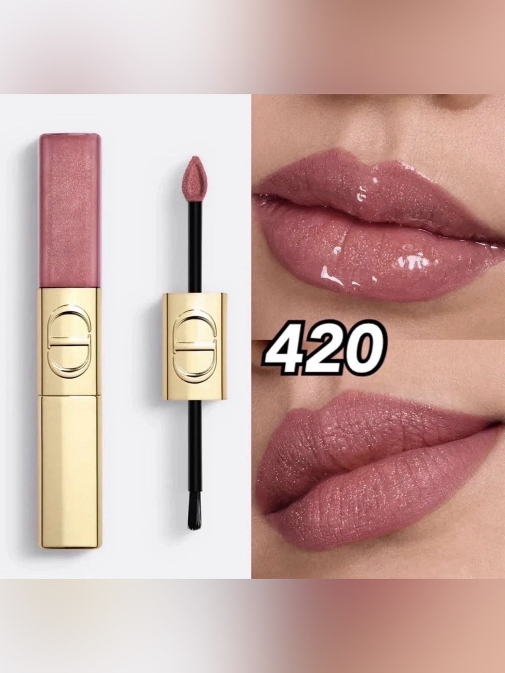 Rouge Dior Sequin Duo Lipstick 420 Pink Star Full Size 2025 Limited Edition 🌸